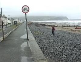 View along Borth beach from just opposite the youth hostel